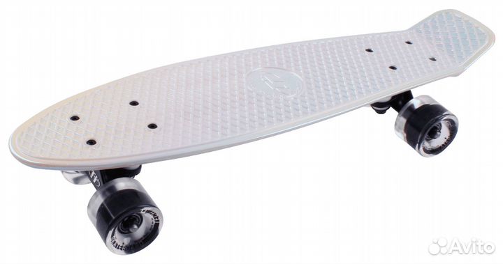 Скейтборд пластиковый Metallic 22 white 1/4