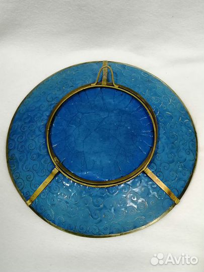 Блюдо настенное сюжетное цветы. Клуазоне