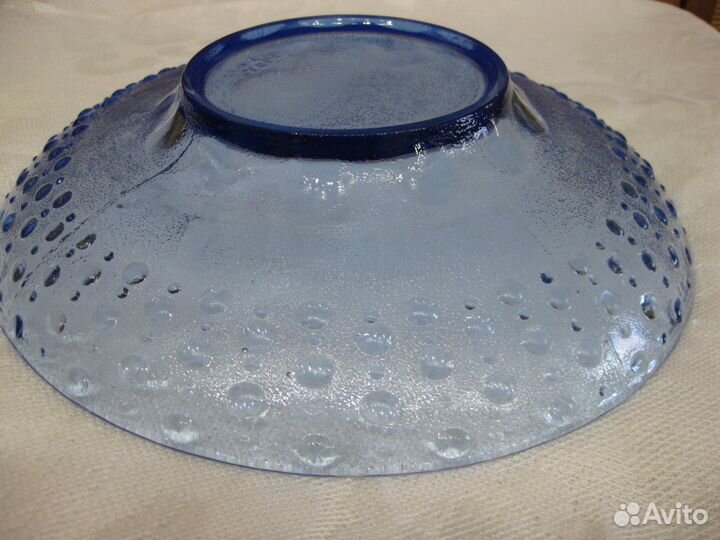 Блюдо неман цветное стекло СССР