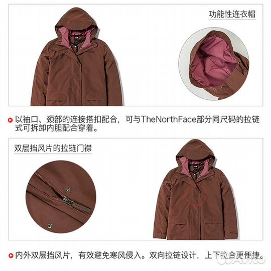 THE north face Windbreaker Jackets Women's Cameo Brown (L)(86)