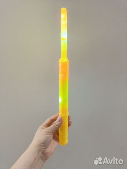 Световая волшебная палочка смайлик, цвет желтый