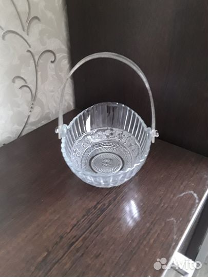 Ваза хрустальная СССР корзинка