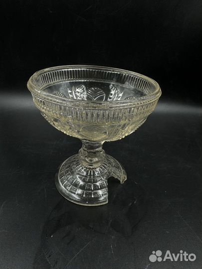 Ваза вазочка креманка старинная до 1917 г стекло