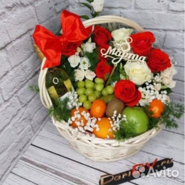Фруктовая корзина с Розами арт. 3141