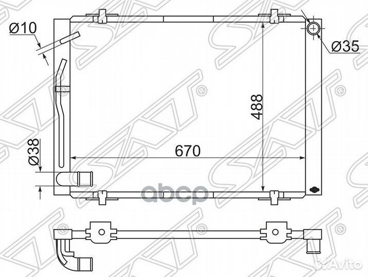 Радиатор Toyota Sienna 03-09 TY0015-1 Sat