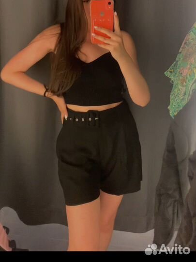 Шорты на широком ремне