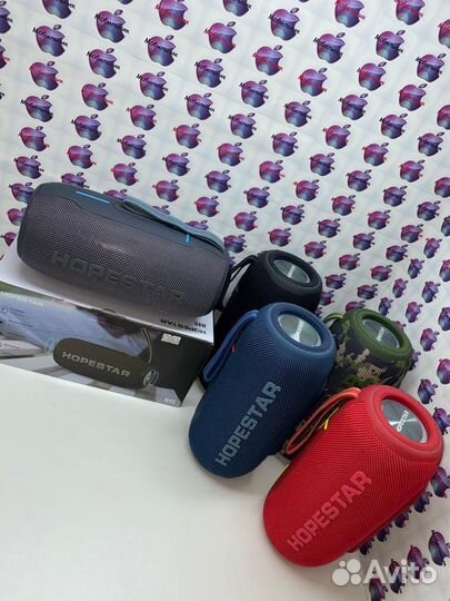 Большин колонки с ручкой и с акб тёмно/синие