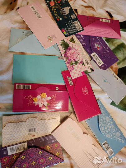 Конверты подарочные для денег открытки набор 14 шт