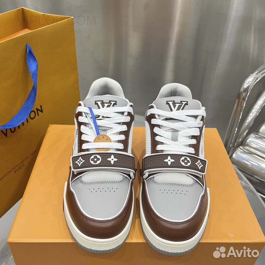 Кроссовки Louis Vuitton Lv Trainer. Коричневые