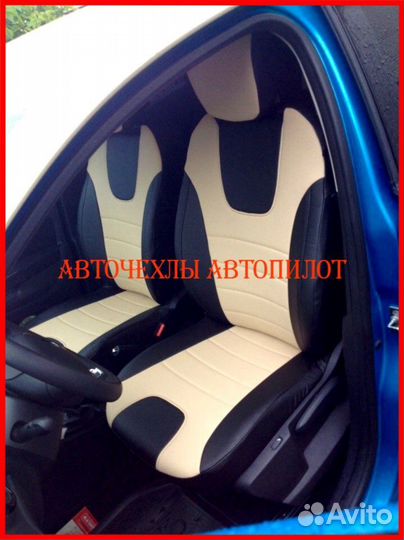 Чехлы Автопилот Renault Kaptur из экокожи чёр-бел