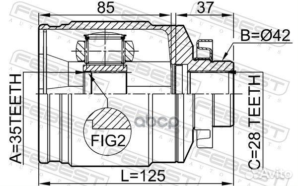 ШРУС внутренний правый 35x42x28 (hyundai santa