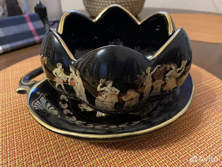 Кобальтовые вазочки, фарфор винтаж