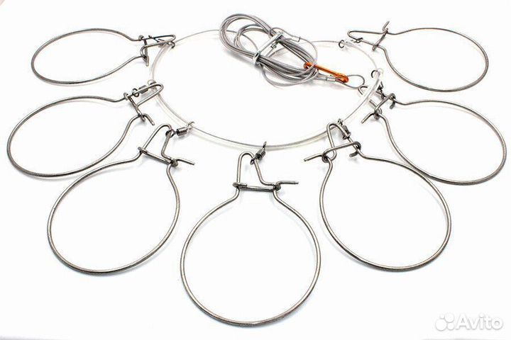 Кукан Namazu металл. трос 3,5 м, d-2 мм, 7 карабин