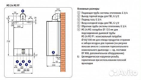 Газовый котел DE Dietrich 2конт. 24кВт, турбо