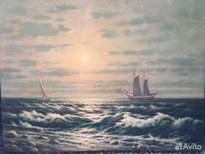 Картина маслом на холсте море