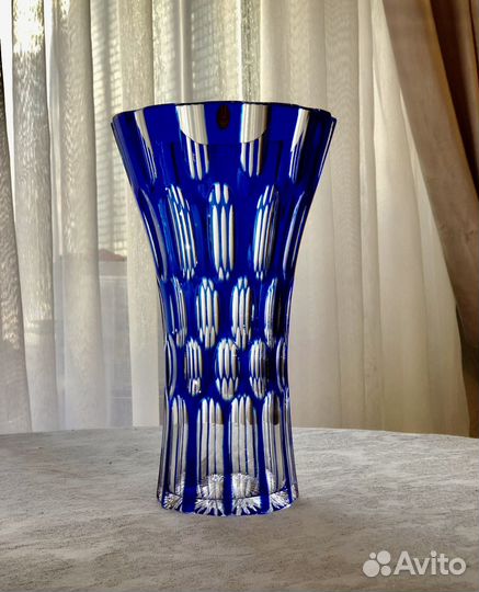 Ваза синий хрусталь