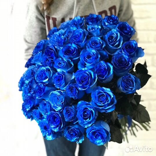 Синие розы Эквадор premium. Цветы. Букет