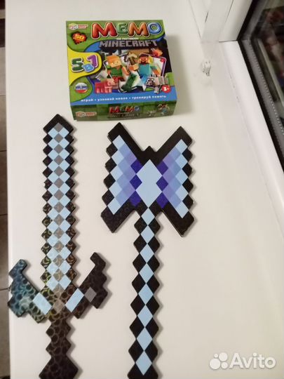 Майнкрафт: алмазные инструменты и мемо игра