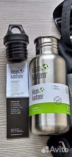 Бутылка Klean Kanteen стальная в портупее mbfw