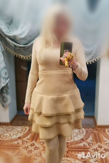 Женский костюм двойка с юбкой и топом тёплый 44,46