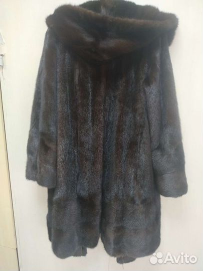 Шуба норковая с капюшоном 52 54 размер