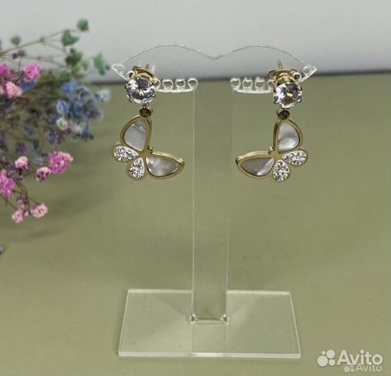 Van cleef & arpels серьги бабочки