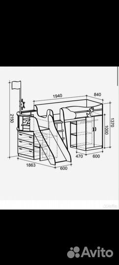 Кровать-корабль +шкаф+ комод