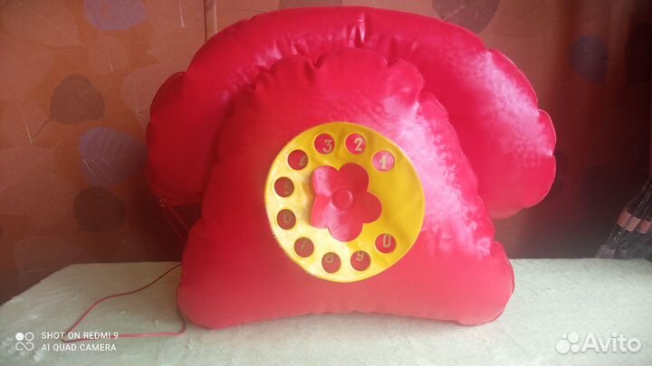 Надувной ретро телефон СССР Асисяй ярко-красный