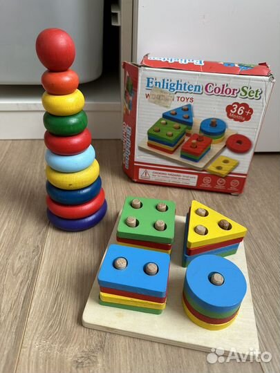 Деревянные развивающие игрушки для малышей