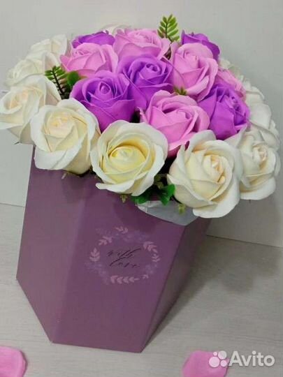 Букет роз из мыла