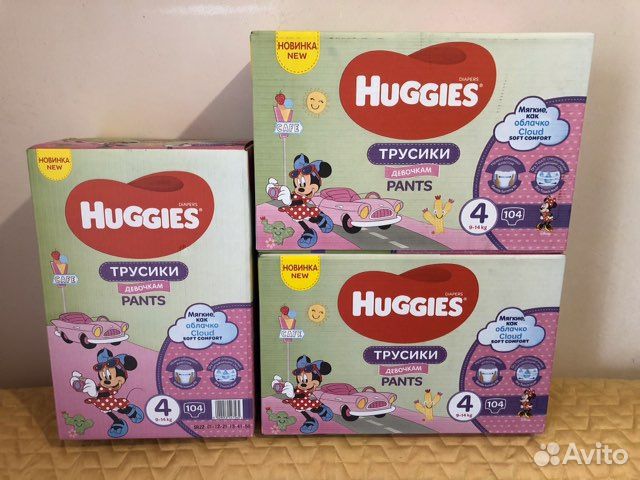 Подгузники-трусики Huggies 4 (9-14кг) 104шт