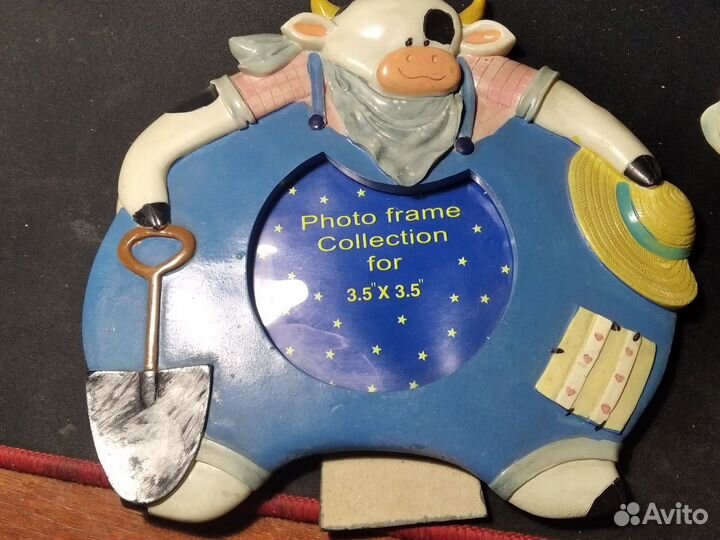 Детская фоторамка с Винни Пухом и коровкой
