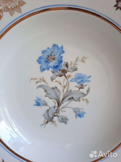 Тарелки Кахла Колокольчики, фарфор ГДР