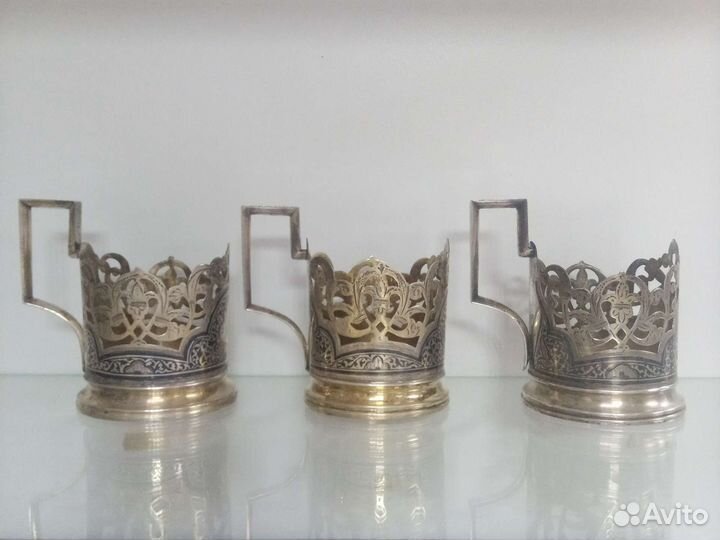 Подстаканник серебро 875 винтаж СССР