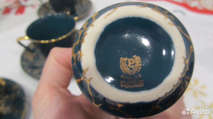 Кофейный сервиз на 6 персон, Chodziez (зелёный)