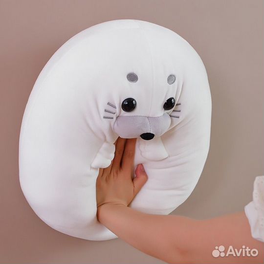 Детская игрушка нерпа антистресс подушка