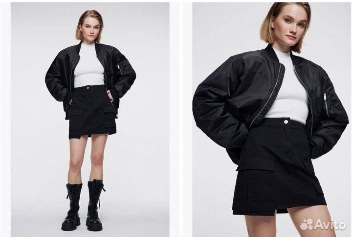 Befree Юбка-карандаш мини джинсовая с накладными к