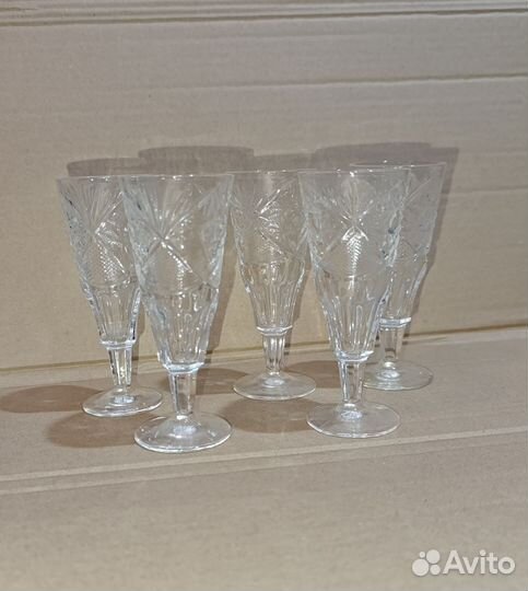 Рюмки СССР стекло набор 5 штук