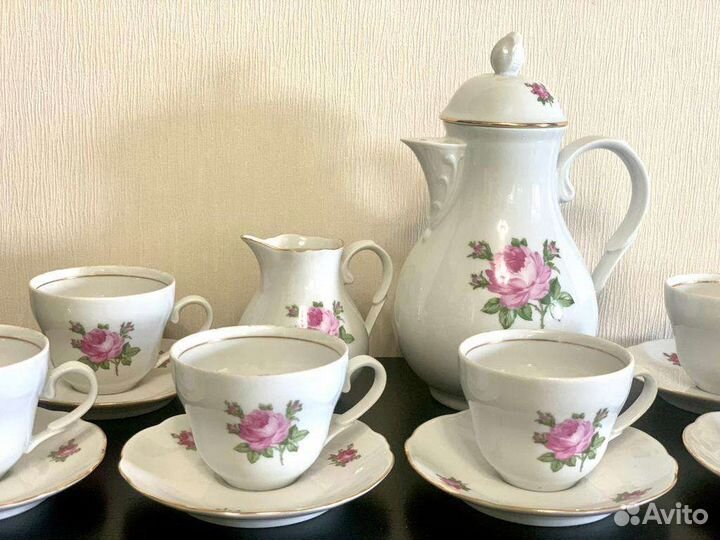 Кофейные сервизы Kahla ГДР с розой