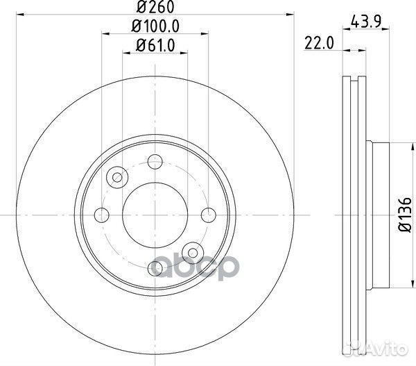 Диск тормозной перед LADA largus Box 1.6