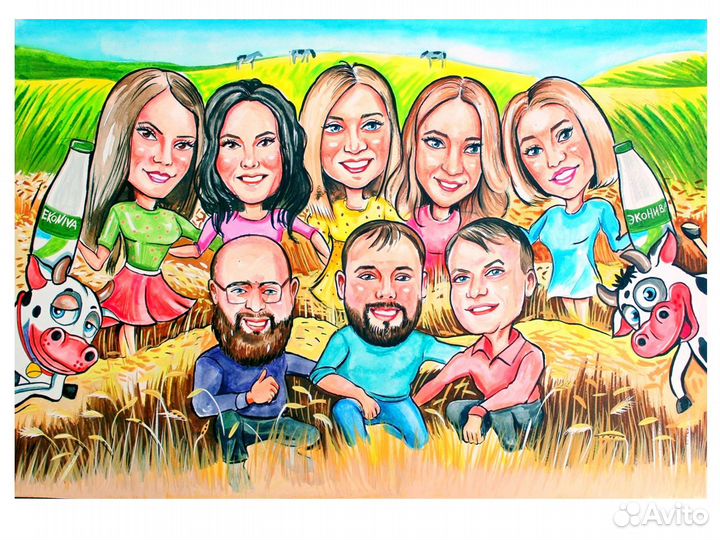 Шарж акварелью Воронеж