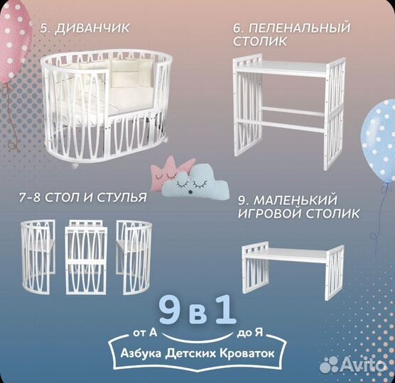 Кроватка трансформер для новорожденных