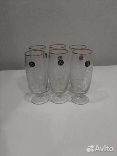 Набор рюмок и фужеров гусевский хрустальный завод