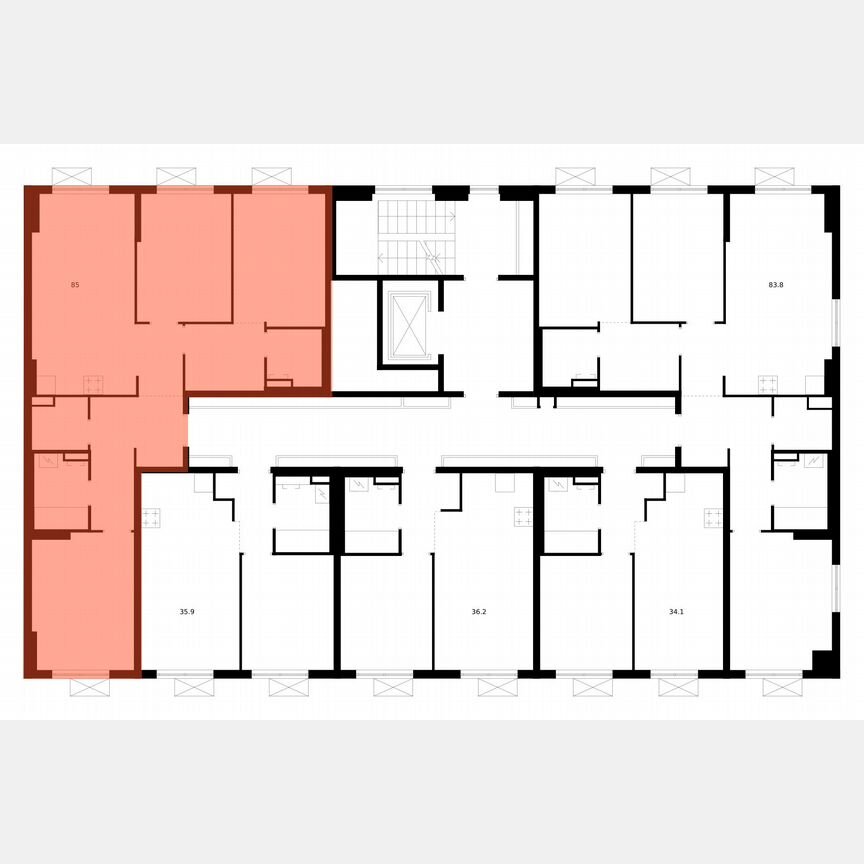 3-к. квартира, 85 м², 4/9 эт.