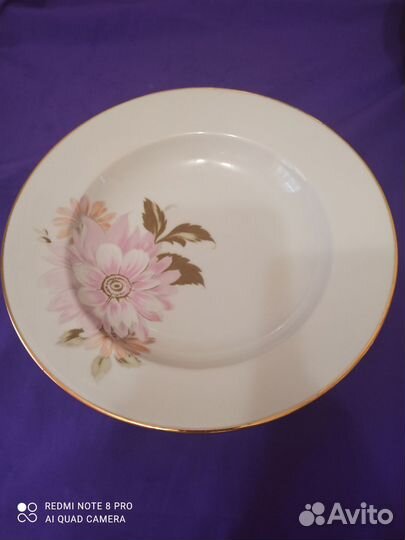 Тарелки суповые, Хризантемы, Дулево, 6 шт