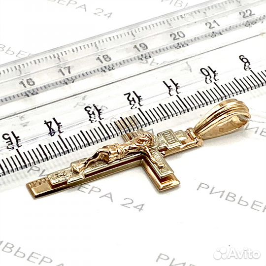 Золотая подвеска крест новый 585 пробы 8.28 грамм