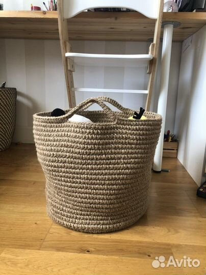 Корзина вязанная из джута