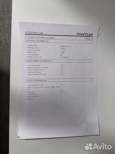 Принтер pantum p2500w