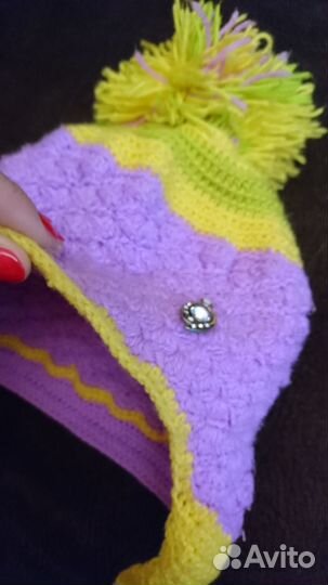 Шапочка на весну/осень Ручная вязка 48-52