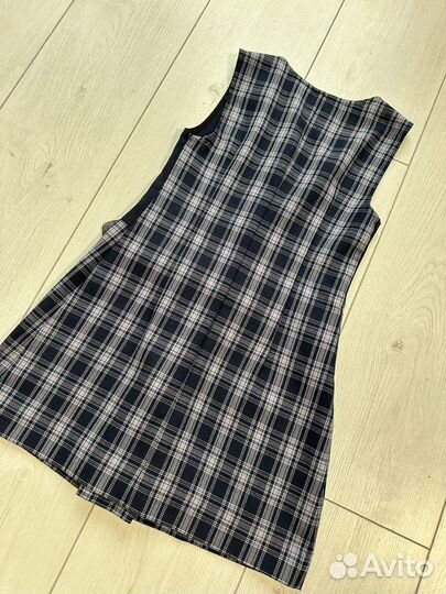 Сарафан школьный синяя клетка 122-128